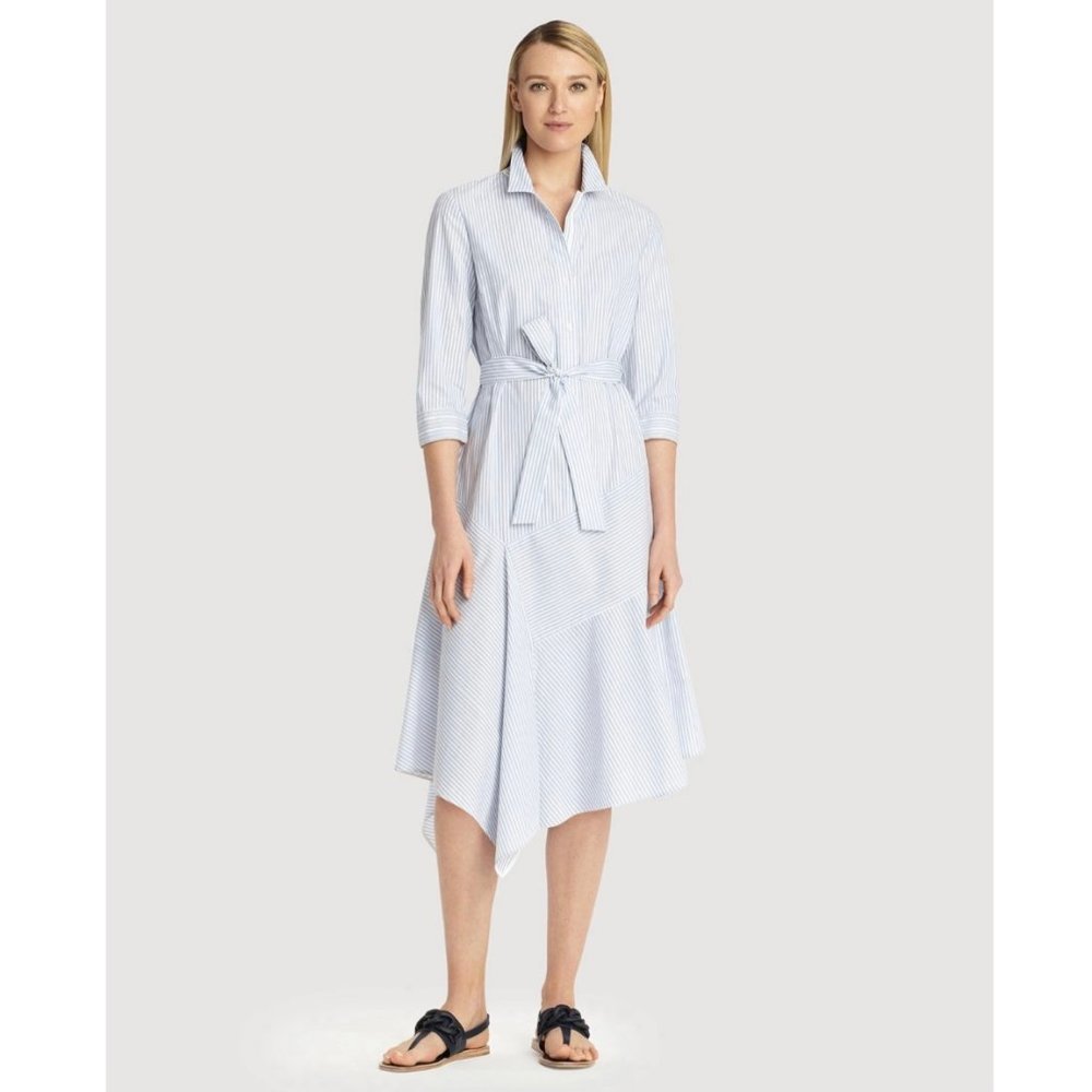 LAFAYETTE 148 Periwinkle Multi Striped Dress